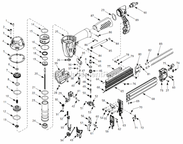 Page A Diagram and Parts List for CHN70200  Campbell Hausfeld Nailer